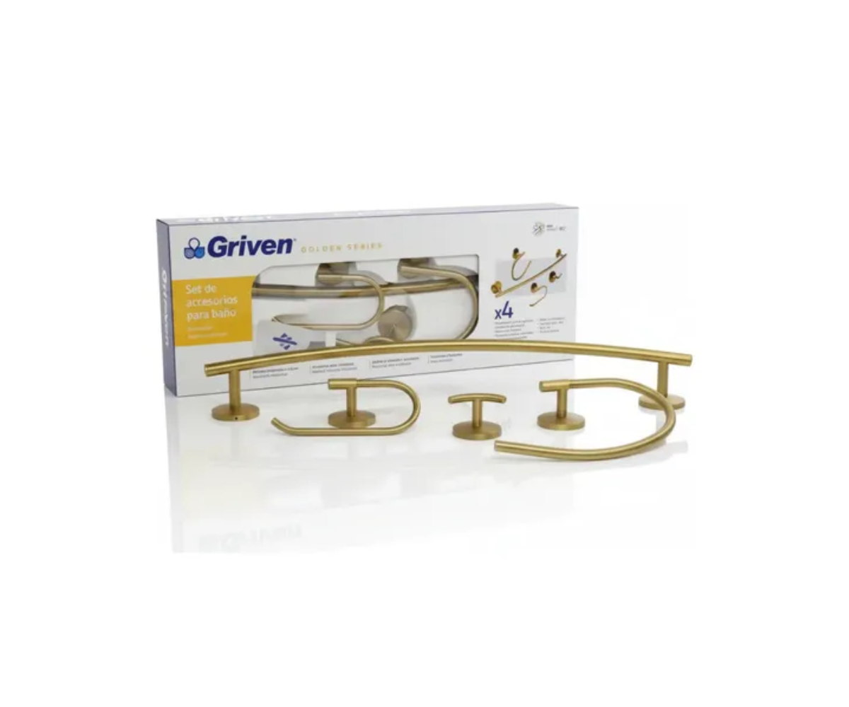 ACCESORIO P/BAO DE LUJO DORADO 4/1 GRIVEN GV-GH60200-FBS