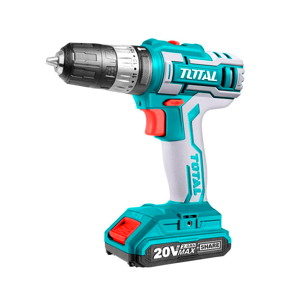 TALADRO TOTAL 1/2" INALAMBRICO 42V 2 BATERIAS + CARGADOR