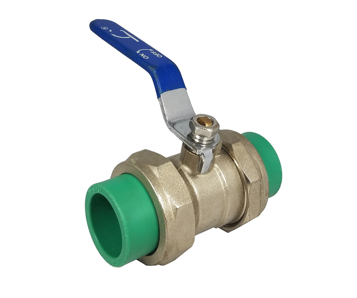 PPR LLAVE DE BOLA DOBLE UNION DE METAL 50MM (1 1/2)